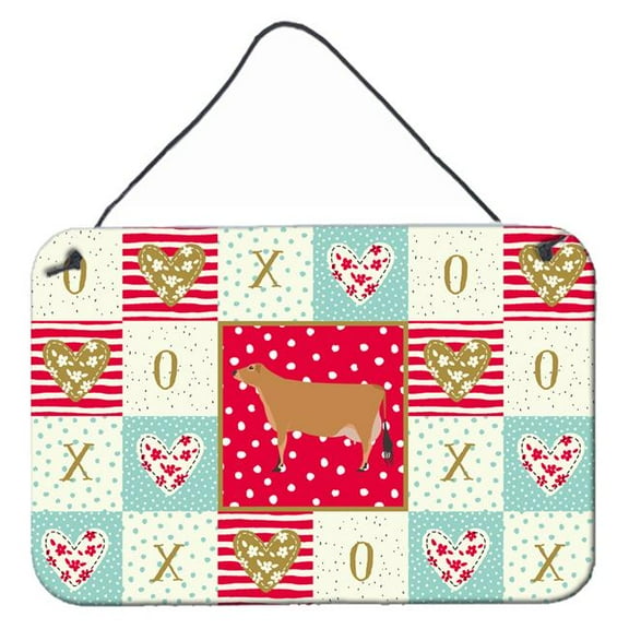 Caroline's Treasures CK5256DS812 Jersey Cow Love Wall or Door Hanging Prints, 8x12, multicolor
