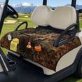 thumbnail image 3 of COEQINE Universal Golf Cart Seat Cover with Bag-Style Fold Design, Includes Carry Handle, Fits Most 2-Seaters, 51.2x30.3 Inch, Quilted Padding & 4 Front Pockets, Bear US Flag Camo Hunting Forest, 3 of 8