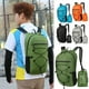 thumbnail image 1 of Mochila para actividades al aire libre (1 unidad), mochila ligera para senderismo y desplazamientos, nailon resistente al agua con correas acolchadas y múltiples bolsillos (negra)., 1 of 7