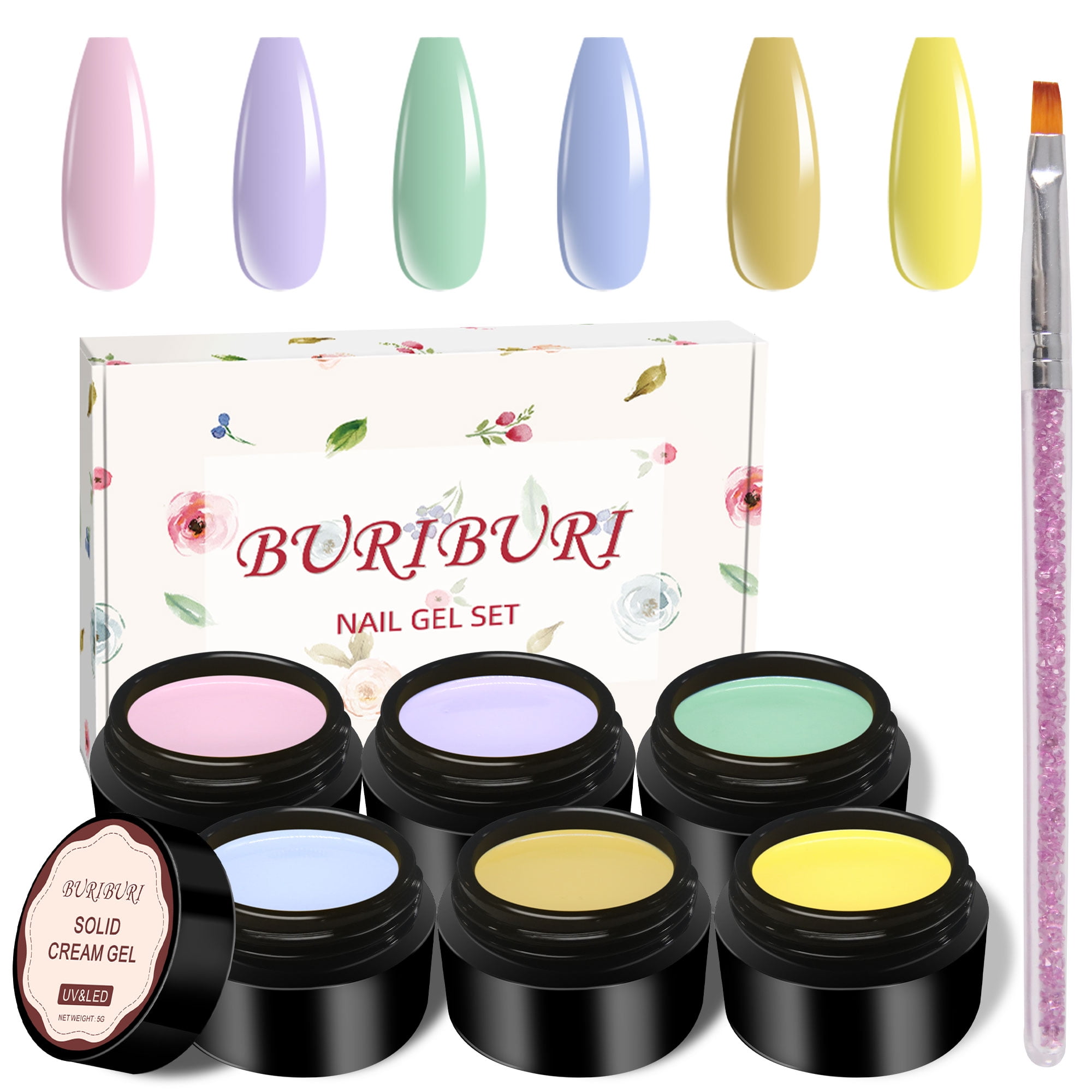 Buriburi Solid Cream Gel Nails Polish 6 Colors Set 132g Walmart com Buriburi Solid Cream Gel Nails Polish 6 Colors Set 132g Walmart com