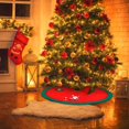 thumbnail image 3 of Christmas Tree Mat, Christmas Tree Skirt, Christmas Tree Foot Cover, Plush Christmas Tree Skirt, Christmas Tree Base Mat, for Home Holiday Christmas Xmas Party (Red), 3 of 5