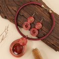 thumbnail image 2 of Aluminum Wire Jewelry Agate Necklace and Earring Set for Women Colorful Fashion Costume Accessory for Weddings Parties Everyday Wear, 2 of 2