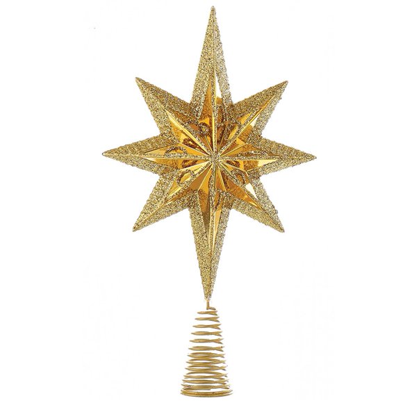 Kurt S. Adler Christmas Star Mini Tree Topper Star Burst 6.75 inch Gold