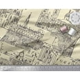 thumbnail image 2 of Soimoi White Cotton Poplin Fabric London Theme Architectural Print Sewing Fabric Yard 42 Inch Wide, 2 of 3
