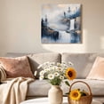 thumbnail image 6 of Canvas Wall Art Abstract Scenery Art Canvas Art Print Mountain Waterfall Trees Watercolor Pictures Wall Decor for Living Room Bedroom Artwork Decorations Stretched Framed Ready to Hang 10"x10", 6 of 9