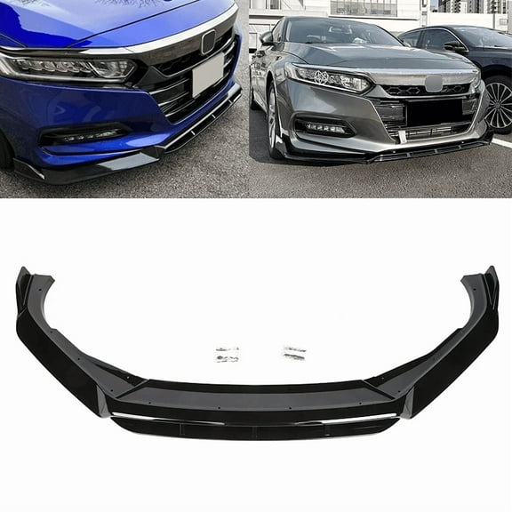 HOUGEET Front Bumper Lower Lip Splitter Blade Guard Compatible with Honda Accord Sport Car 18-20 Black