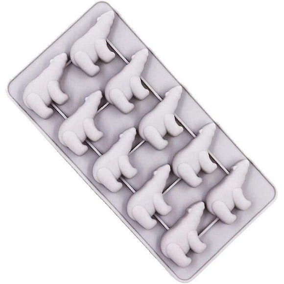 10 Grid Silicone Ice Cube Molds Lovely Polar Bear Shaped Mold Ice Cube Maker Gift