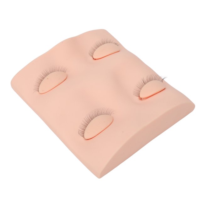 Modèle de Tête de Formation de Maquillage, Détachable Petit 3D Simulé Faux Cils Extension Pratique Mannequin Tête PVC Silicone Souple Réutilisable pour Affichage Rose, Couleur de Peau, Couleur de Café