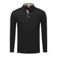 thumbnail image 3 of Men's Color Block Collar Cotton Silk Short Sleeve Polo, 3 of 8