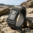 thumbnail image 3 of TEAJOPSUU Men's Lightweight-Duty Nylon Belt with Quick Release Plastic Buckle- Adjustable Utility Belt for Outdoor Work Hiking Cargo Pants Trim to Fit Dark Gray, 3 of 7