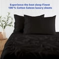 thumbnail image 2 of 1000 Thread Count 4 Pcs Bed Sheets Set Solid Egyptian Cotton Queen XL Size 15 Inches Deep Pocket Black Solid Cotton Sheets, 2 of 5