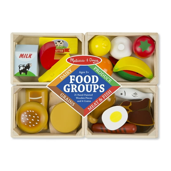 Melissa Doug Food Groups 21 Hand Painted Wooden Pieces And 4 Melissa Doug Food Groups 21 Hand Painted Wooden Pieces And 4 Crates Com