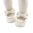 thumbnail image 2 of Fortune Newborn Girl Princess Shoes First Walker BowKnot Solid Soft Sole Shoes, 2 of 8