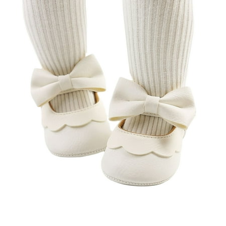 

First Walker BowKnot Solid Soft Sole Shoes Newborn Girls Princess Shoes