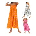thumbnail image 2 of LMLYSoH Women's Spaghetti Strap Dresses Stylish Dot Print Ruffled Trim Sleeveless Long Dresses for Summer, 2 of 8