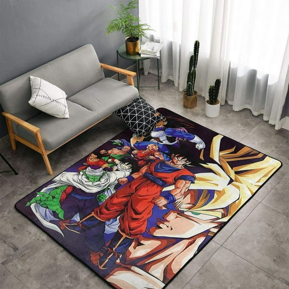 Area Rugs Soft Non-Slip Dragon Ball Floor Mats Goku Carpets Doormat for Living Room Bedroom Decor 60"x39"