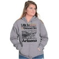 thumbnail image 3 of Arizona AZ Vintage Grand Canyon State Unisex Fleece Graphic Zip Up Hoodie Brisco Brands 2X, 3 of 5