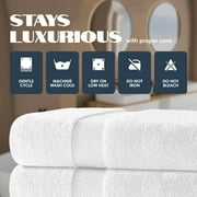 White Classic Hotel Collection 700 Gsm Turkish Cotton Bath Towels, Bathroom Towels Set, White, 27 x 54, 4 Pack