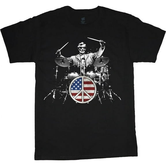 Abe Lincoln American Flag Drum Kit Decal Tee Drummer Gifts T-shirt