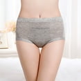 thumbnail image 4 of Clothing Cqxid525 Women's Cotton Brief Underwear Women's Large Textile Underwear Pocket for Menstruation Warm High Waist Anti Side Leakage Big Aunt Sanitary Pants Underwear High Waisted Gray, 4 of 4