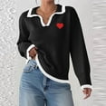 thumbnail image 4 of Erwazi Women Valentine's Day Sweaters Cute Heart Solid Color Oversize Pullover Tops Lightweight Blouse Outfits, 4 of 6