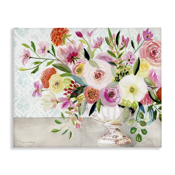Stupell Industries Shabby Chic Pink & Red Peonies Ornate Vase Canvas Art, 30 x 24, by Suzanne Allard