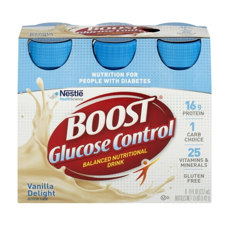 Boost Glucose Control Nutritional Drink, Vanilla Delight, 8 Fl oz, 6 Ct