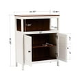 thumbnail image 5 of HomeStock Handmade Home White Wood 2-Door Bathroom Storage Cabinet, 5 of 8