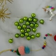 thumbnail image 2 of Northlight 24ct Kiwi Green 2-Finish Glass Ball Christmas Ornaments 1" (25mm), 2 of 4