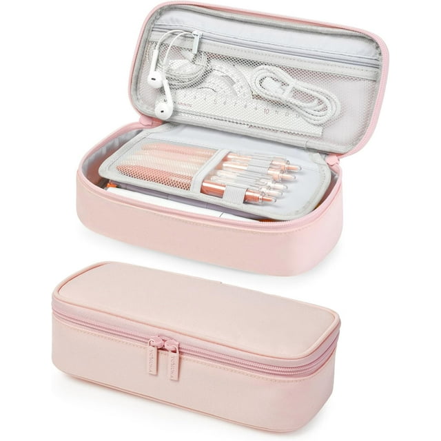Pencil Case, Estuche para lápices con cierre, suministros escolares, Rosa
