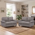 thumbnail image 4 of Bonzy Home 2-Pack 57'' Loveseat Sofa, 2-Seater Couch for Living Room, Comfy Upholstered Sofa Couch for Small Space, Apartment, Office, Gray, 4 of 8