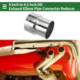 thumbnail image 2 of Rebajadora concéntrica de codo de escape Mandrel de 4" OD a 4.5" OD de Unique Bargains, adaptador de tubo de acero inoxidable 201, longitud de 5 pulgadas, tono plateado, 2 of 7