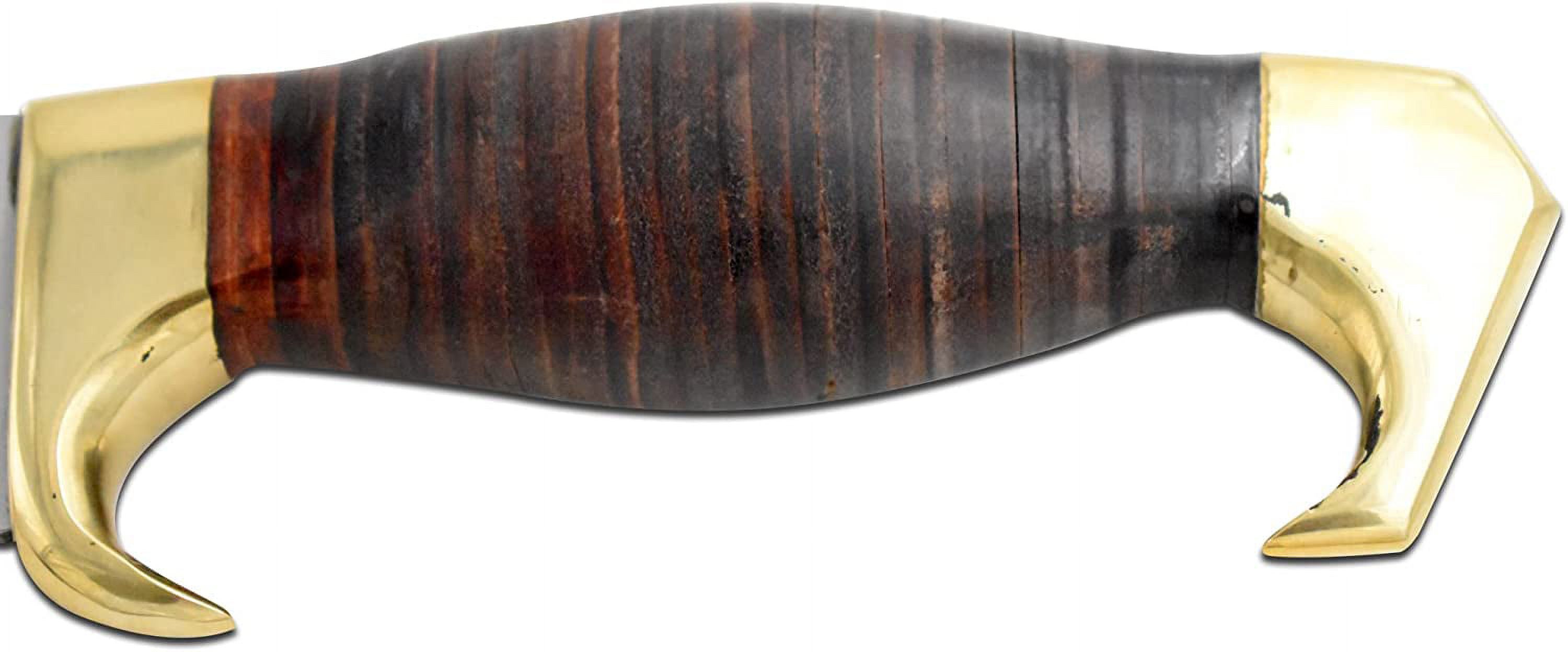 Old Ram Handmade Brass Pommel Kukri Style Hunting Knife with Sheath