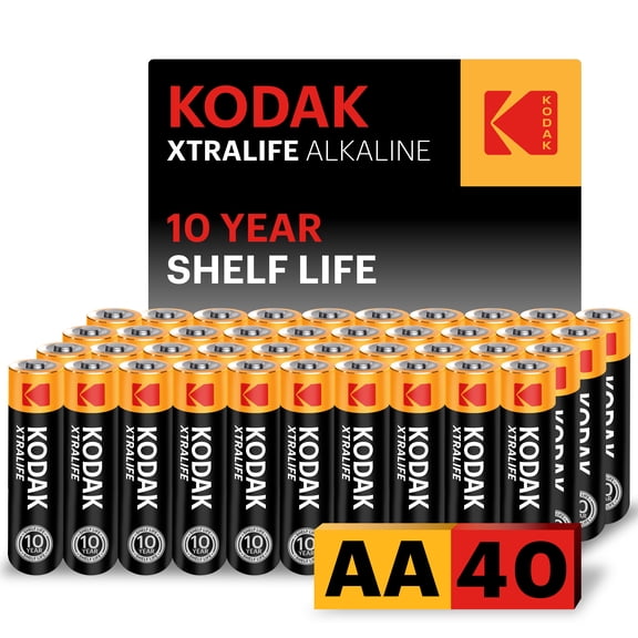 KODAK AA Alkaline Batteries (40 Pack) Double A Battery, LR6 1.5V