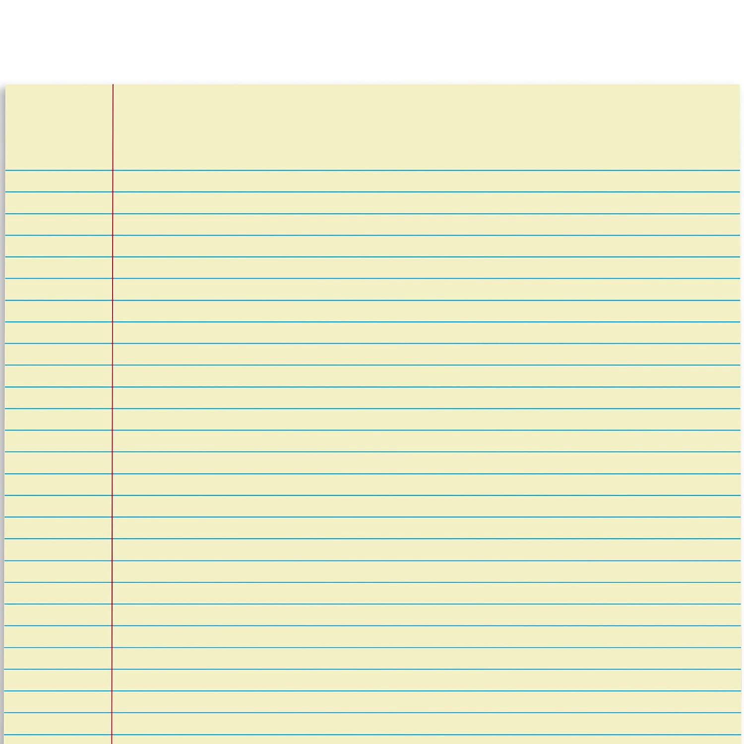 Staples Notepads 8.5" x 11" (US letter) Narrow Ruled Canary 50 Sheets/Pad 24/Carton ST57296VS