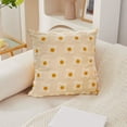 thumbnail image 5 of RuWeoMaa Spring Summer Pillow Covers 18x18 inch Set of 2 Farmhouse Decor Yellow Color Flower Heart Soft Plush Faux Fur Jacquard Throw Pillows for Sofa Holiday Spring Home Decor, 5 of 5