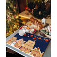 thumbnail image 2 of Christmas Placemats Set of 6 Gingerbread House Christmas Placemats for Dining Table Snowman Candy Christmas Balls Blue Table Mat Winter Holiday Home Party Kitchen Table Decorations, 2 of 6