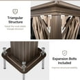 thumbnail image 5 of LAUSAINT HOME 12' x 16' Hardtop Patio Gazebo, 2-Tier Permanent Aluminum Hardtop with Mosquito Netting and Privacy Curtain, Brown, 5 of 10
