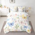 thumbnail image 2 of Manfei Cartoon Butterfly Animal Twin Bedding Sets 7-Piece, Rustic Leaf Plant Bedding Comforter Set, Chic Watercolor Reversible Sheet Sets, Ultra Soft Bedroom Decor, 2 of 7
