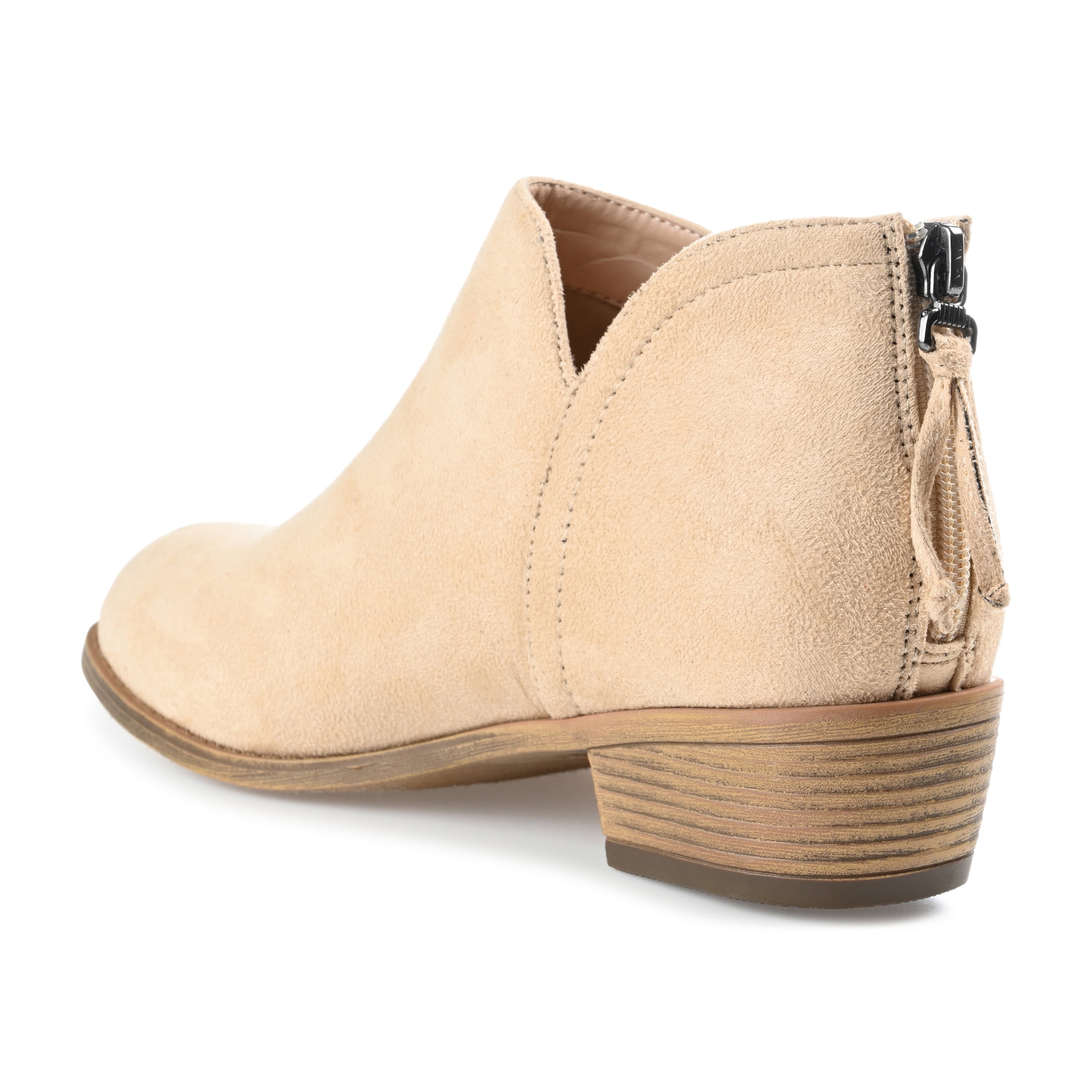 Journee Womens Livvy Back Heel Zip Stacked Heel Booties, Widths Available
