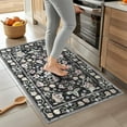 thumbnail image 3 of Wellber Area Rug Soft Vintage Floral Rugs Non Slip Carpet for Bedroom Living Room Home Deocr,2'x3',Black, 3 of 6