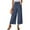 Navy, variant on Kmdttou Women Summer Comfortable Casual Slim High Waist Solid Color Cotton Linen Pocket Pants