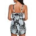 thumbnail image 4 of Augper Women Plus Size Print Bowknot Set Two-Piece Swimsuit Swimwear Shorts, 4 of 7