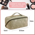 thumbnail image 2 of Bolsa de cosméticos de viaje de gran capacidad,Bolsa de maquillaje,Bolsa organizadora de maquillaje de cuero PU portátil impermeable, 2 of 5