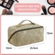 thumbnail image 2 of Bolsa de maquillaje de viaje, bolsa de maquillaje de apertura grande, bolsa de maquillaje portátil que se abre plana para fácil acceso, bolsa de maquillaje de cuero PU, organizador de cosméticos, 2 of 5