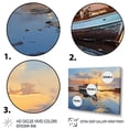thumbnail image 3 of Designart "Sunrise Fishing Boat by the Lake" Coastal Framed Wall Art Decor - Coastal Blue Coastal Boat Living Room Framed Canvas Art, 3 of 6