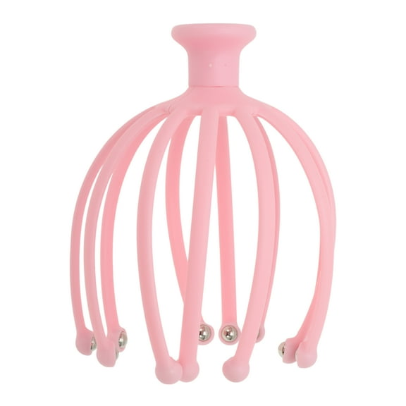 Unique Bargains 1 Pc Portable Twelve Claws Head Massager for Home Pink ABS Steel Ball