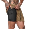 thumbnail image 4 of Joggers Shorts Mens 2 in 1 Short Pants Gyms Fitness Bodybuilding Workout Quick Dry Beach Shorts Male Summer Sportswear Bottoms, 4 of 6
