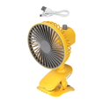 thumbnail image 4 of Ventilador con Clip para cochecito, ventilador de mesa de 3 velocidades recargable silencioso con rotación de 180  degree, pequeño ventilador de escritorio Amarillo Gloria  Ventilador de clip, 4 of 8