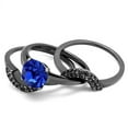 thumbnail image 4 of IP Light Black (IP Gun) Stainless Steel Ring with Top Grade Crystal in Sapphire for Women Sapphire Stone Color Style TK2969 Size 9, 4 of 4